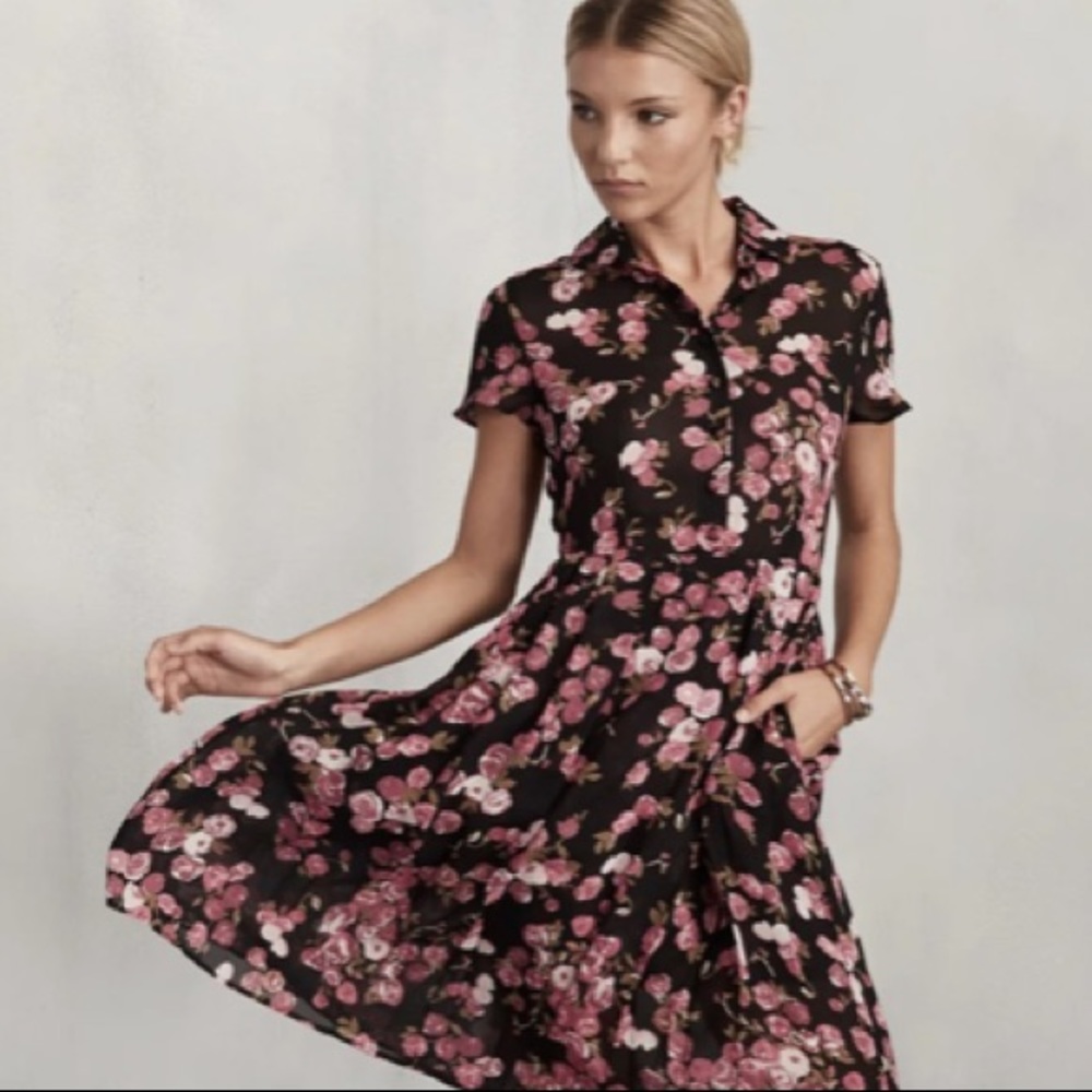 Reformation charlie dress in rose bloom petite 0